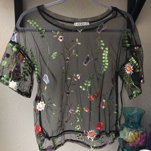 Sheer embroidered top